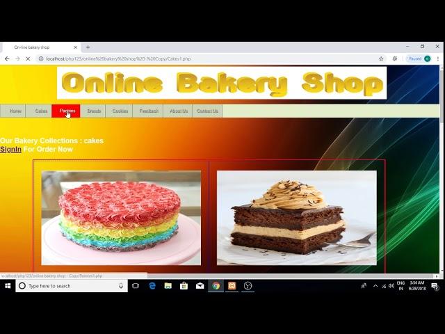 online bakery shop php project  for final year student