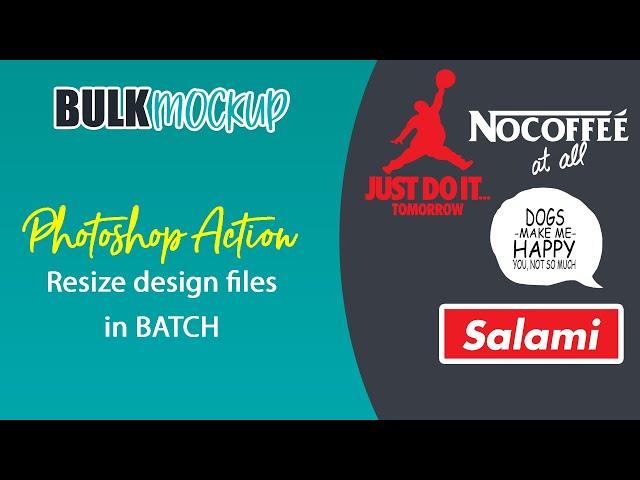 Photoshop Automation & Action to resize multiple design files in batch | Bulk Mockup