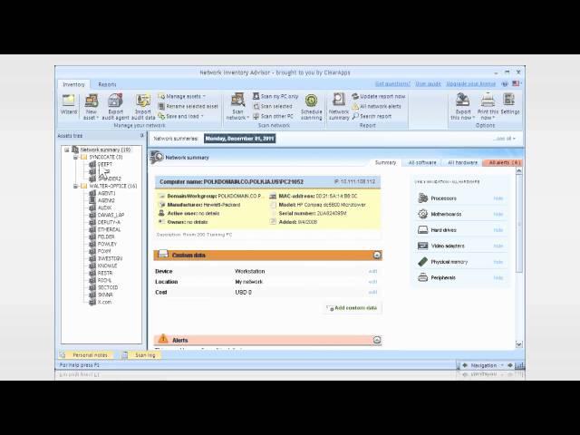 Audit Hardware y Software di PC. Inventario rete. Gestione licenze