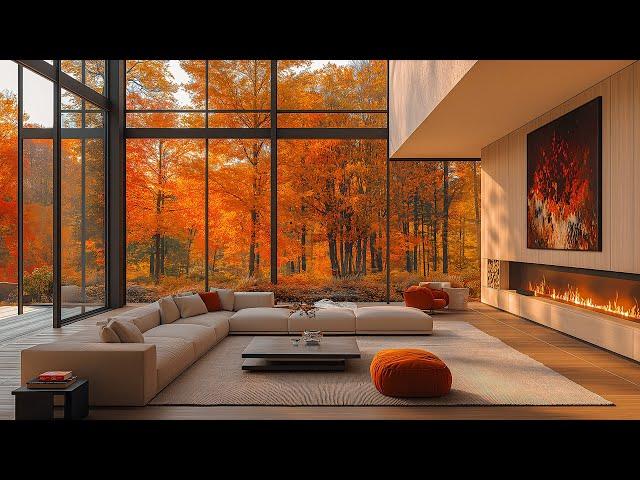 Autumn Jazz Tunes In A Luxury Living Room - Warm Jazz & Crackling Fireplace Sounds To Mental Clarity