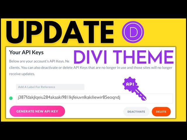 How to Update the Divi Theme with an API Key