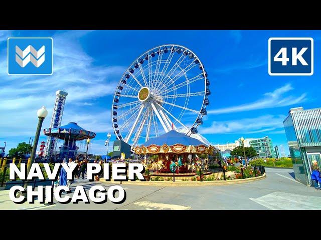 [4K] NAVY PIER in Downtown Chicago Illinois 2024 Walking Tour Vlog & Travel Guide