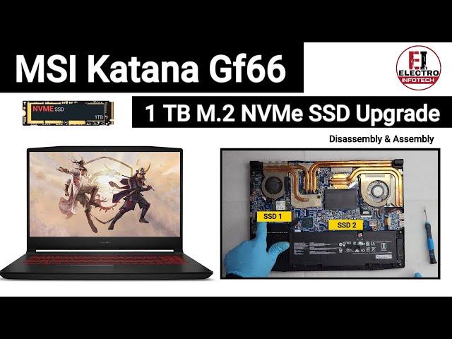 How To Upgrade M.2 NVMe SSD MSI Katana Gf66 / Disassembly And Assembly #msi #msigaming