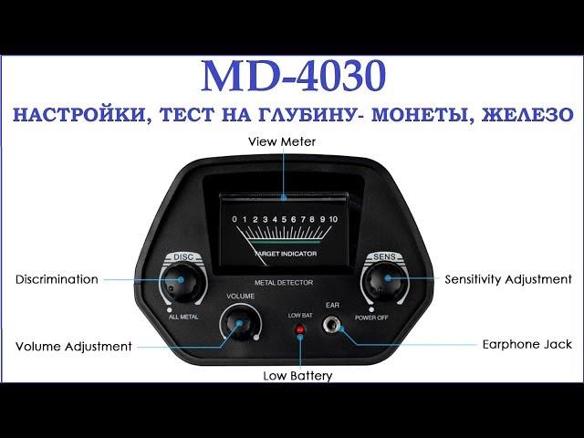 Китайский металлоискатель для чермета и монет MD-4030. Полный обзор и тест.