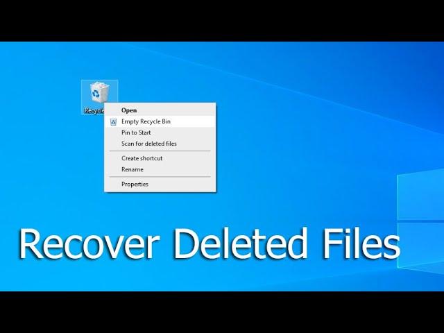 ( Shift+Delete ) How to Recover Deleted Files