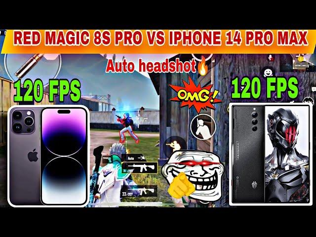 Red Magic 8s Pro vs iPhone 14  Pro Max | Red Magic 8s Pro pubg test pubg mobile/bgmi test 2024.