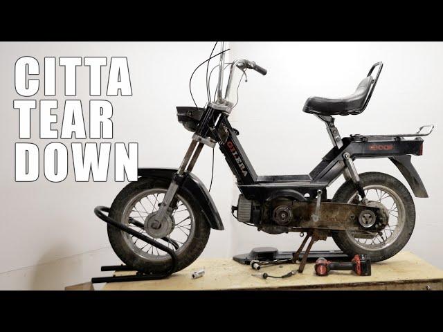 Disassembling a Vintage Vespa Gilera Citta Moped For Restomod