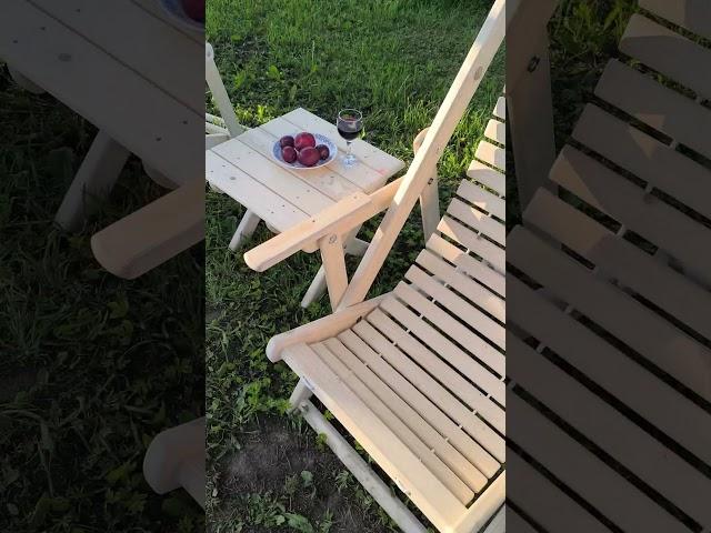 Шезлонги и столик из натурального дерева #мебельдлядачи #дача #ландшафтныйдизайн