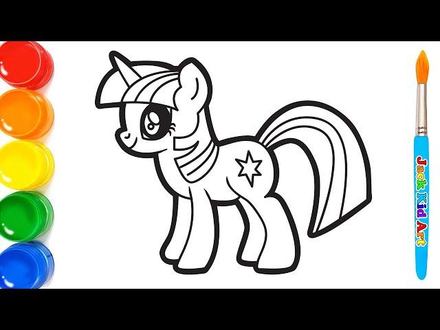 Twilight Sparkle  My Little Pony Drawing, Painting, Coloring for Kids and Toddlers