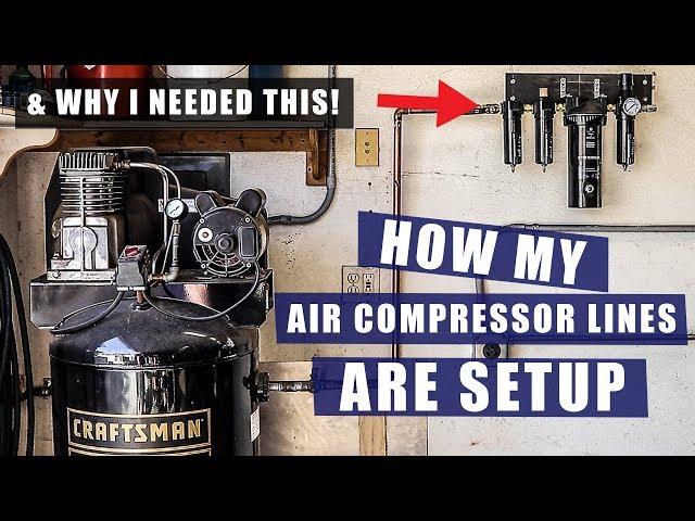 How I Setup My Air Compressor Lines & Installing Air Dryer | JIMBO'S GARAGE