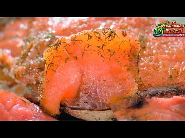 Dry-salted salted salmon, a delicious recipe from Fisherman DV 27 Rus Pink salmon salmon.