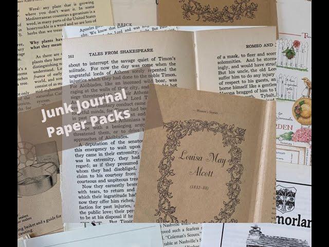 Vintage Junk Journal Paper Packs Releasing Monday at 2 pm Atlantic Time | Vintage Book Pages l 86 pg