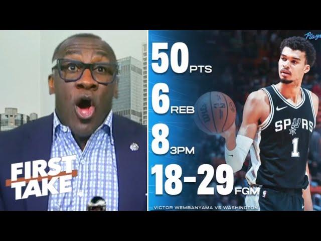 FIRST TAKE | Shannon GOES CRAZY to Wemby make NBA history with a 50-point game as Spurs beat Wizards