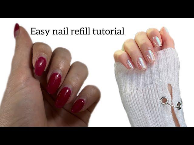 Nail Refill Step-by-Step#jewelchrome character nail art tutorial strengthening gel for nails