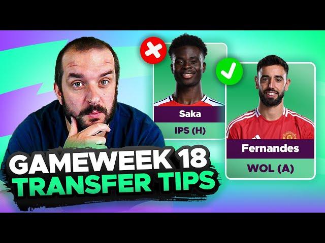  SAKA REPLACEMENTS  | FPL TRANSFER TIPS | GAMEWEEK 18 | Fantasy Premier League Tips 2024/25