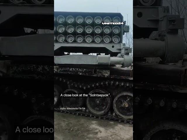 Captured TOS-1A Solntsepyok. Ukrainian Soldiers Show Seizured Russian Multiple Rocket Launcher