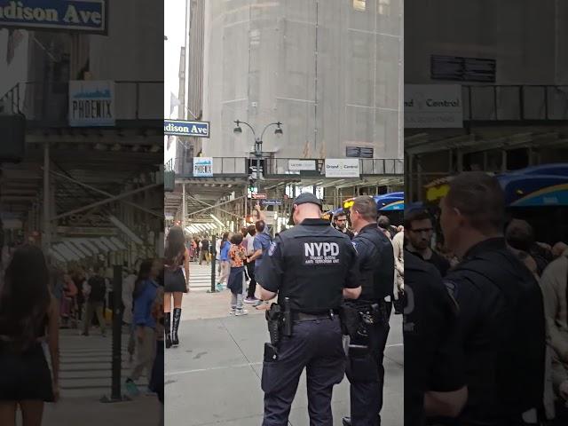 NYPD TARU And Protest Detail Mobilized On East 42nd Street In Midtown, Manhattan, New York City