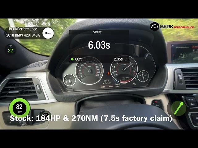 292HP & 432NM CHIPPED BMW 320i / 420i (B48) Stock vs Tuned acceleration | BERKPerformance Chiptuning