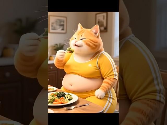 Fat Cat Turns Into Slim Cat  #cat #ai #shorts