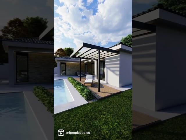 #diseño | Villa moderna funcional con piscina, área bbq, excelentes acabados. #bienesraices #casa