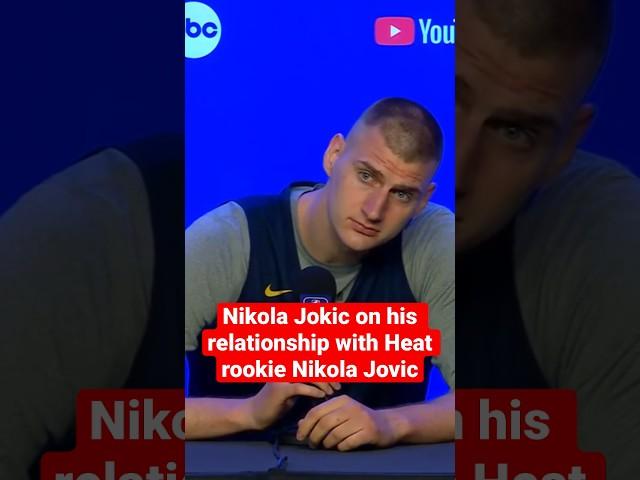 Jokic talks about his relationship with Heat rookie Nikola Jovic #shorts #nba #nbaplayoffs #espn