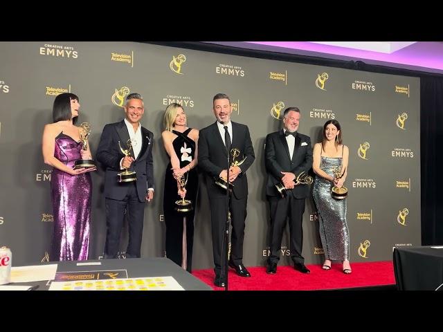 Jimmy Kimmel and producers (Best Variety Special Live, 'The Oscars') 2024 Emmys press room interview