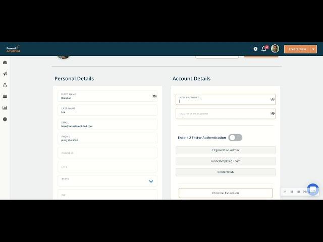 How to Change your password on FunnelAmplified