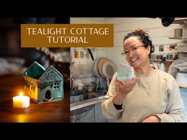 Clay Tealight Cottage Tutorial - How to make a pottery tealight holder at home