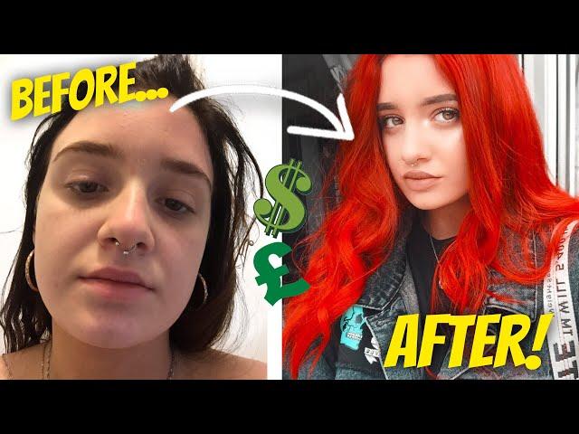 DYING MY HAIR NEON RED 24 hour transformation | khlo ko.