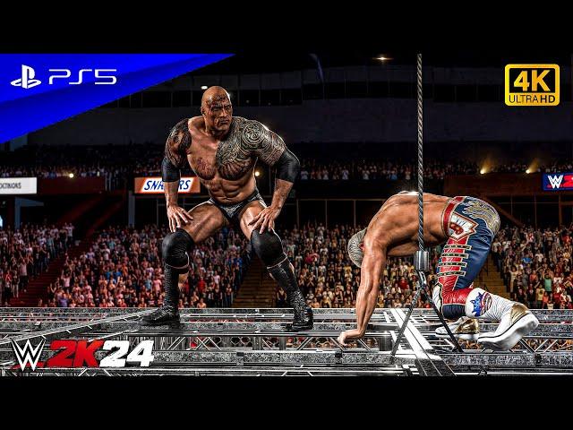 WWE 2K24 - Cody Rhodes vs. The Rock | Hell in a Cell Match at Wrestlemania Las Vegas | PS5™ [4K60]