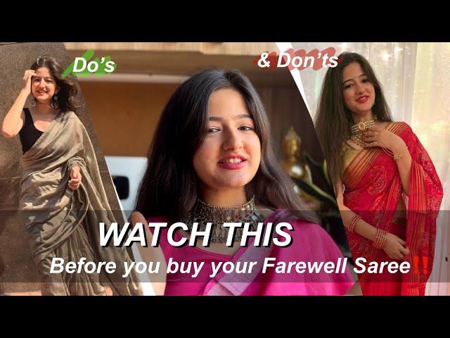 How to pick the RIGHT SAREE for your FAREWELL? | Style Tips & Farewell Saree Ideas | Jhanvi Bhatia