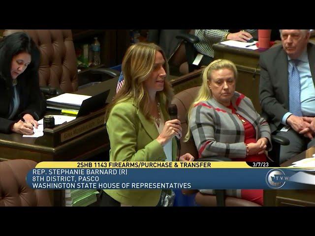 Rep. Stephanie Barnard speaks against bill that restricts constitutionally protected gun rights