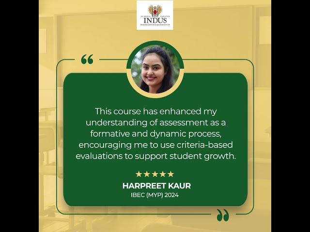 Harpreet Kaur's Transformative Journey in IBEC (MYP) 2024