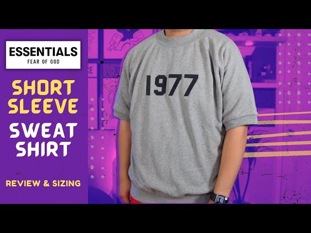Fear Of God Essentials Short Sleeve Sweatshirt Review | Dark Heather Oatmeal