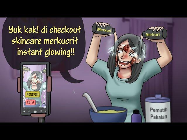 Penjual Skincare Abal2 - wajah glowing sementara rusak selamanya | Kartun Animasi Drama