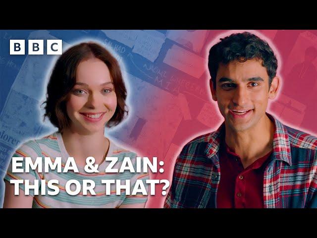 Emma Myers & Zain Iqbal - This or That Challenge | A Good Girl's Guide to Murder - BBC