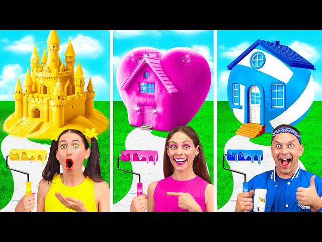 One Colored House Challenge | Prank Wars by BaRaDa Gold Challenge