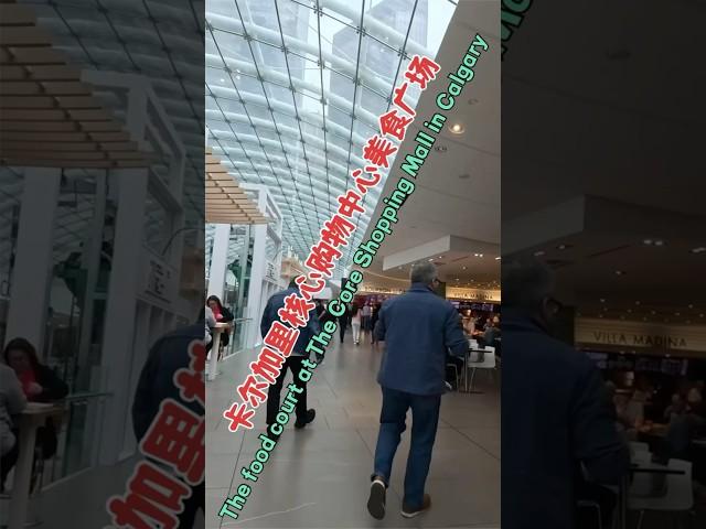 卡尔加里核心购物中心的美食广场真是太大啦! So huge Food Courtat The Core Shopping Mall in Calgary