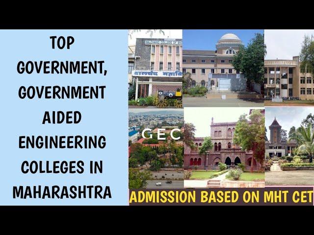 Top Government, Government Aided Engineering Colleges in Maharashtra | Admission Based on MHT CET