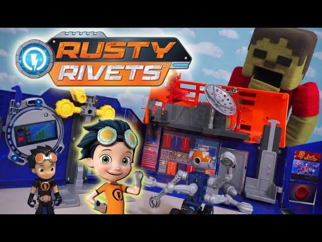 Rusty Rivets Rivet Lab Playset Toys Nickelodeon Cartoon Full Episode Show Unboxing Zombie Steve