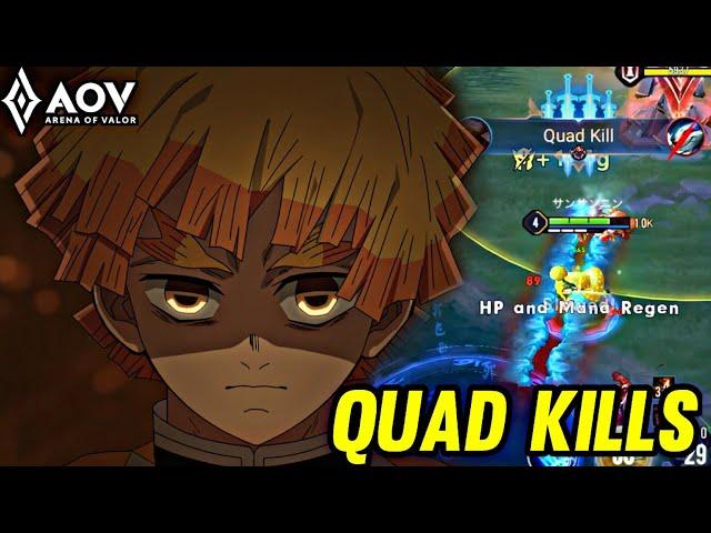 AOV : MURAD/ZENITSU GAMEPLAY | QUAD KILLS - ARENA OF VALOR LIÊNQUÂNMOBILE ROV