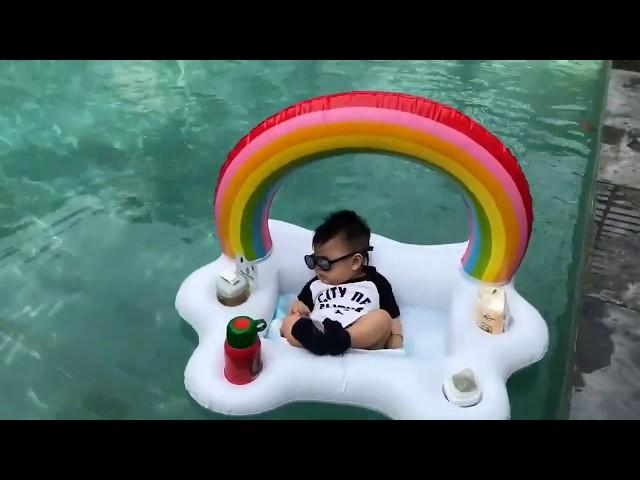 Summer Party Bucket Rainbow Cloud Cup Holder Inflatable Pool Float Beer Drinking Cooler Table Bar