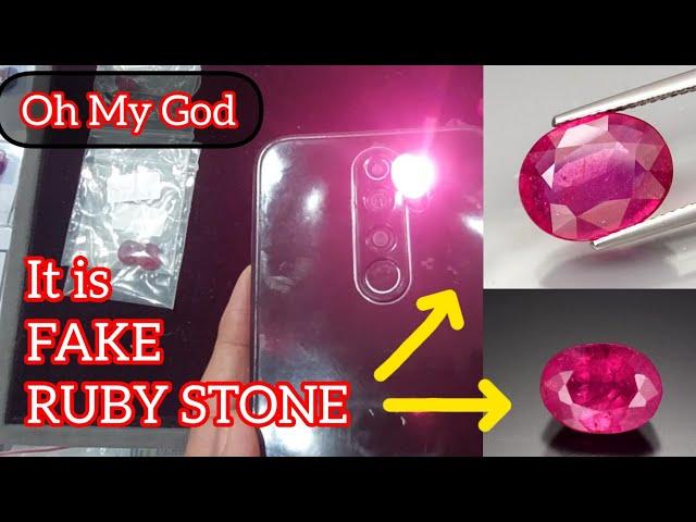 Please dont buy , this is fake RUBY STONE || नकली माणिक रत्न एसा होता है #youtube #viralvideo #ruby