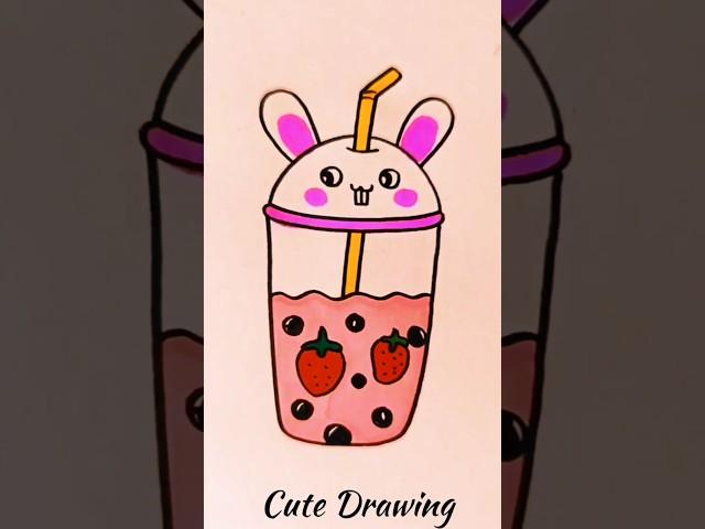 Cute drawing #juiceglass #glassdrawing #shortsyoutube