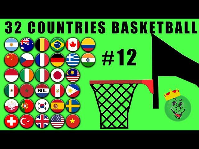 Basketball Marble Race with 32 Countries #12 \ Marble Race King