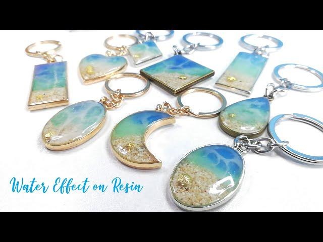 Resin Beach-inspired Keychain using Hollow Bezel Pendants | WATER EFFECT on Resin | RESIN CRAFTS 101