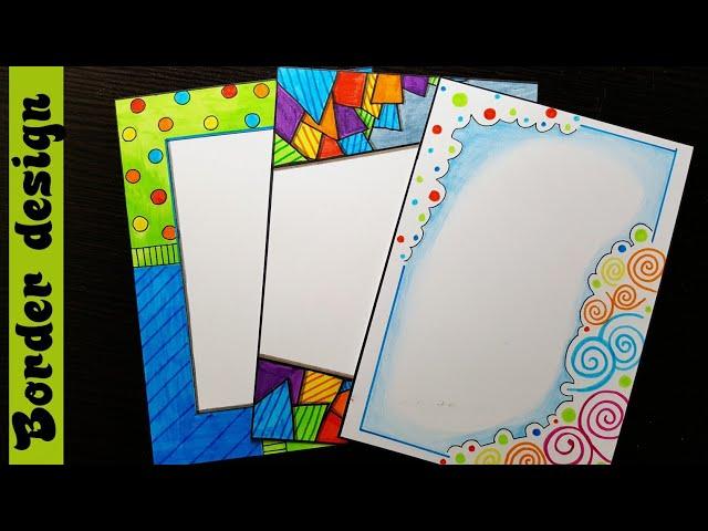 Border designs on paper|Border Designs|Project work Designs|Borders Design for School Project