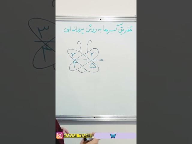 جمع و تفریق کسرها به روش پروانه‌ای، ریاضی ششم دبستان