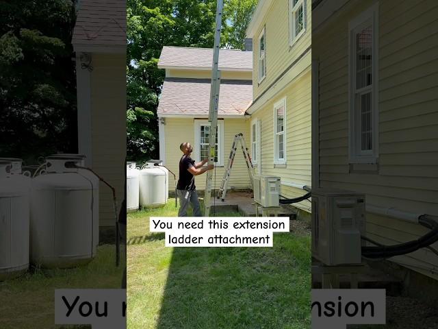 This extension ladder attachment makes life easy! #diy #construction #remodeling #hgtv #carpentry