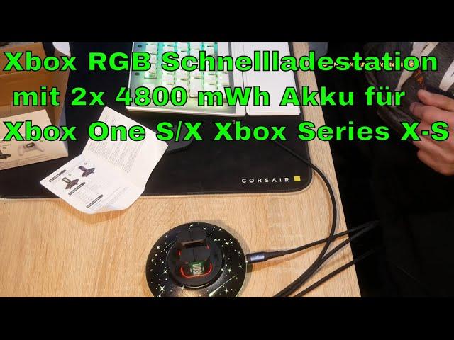 Xbox RGB Schnellladestation mit 2x 4800 mWh Akku für Xbox One S X Xbox Series X-S